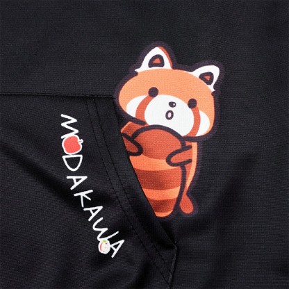 Modakawa Hoodie mit Farbverlauf und rotem Panda-Buchstabenprint, locker geschnitten - image 2