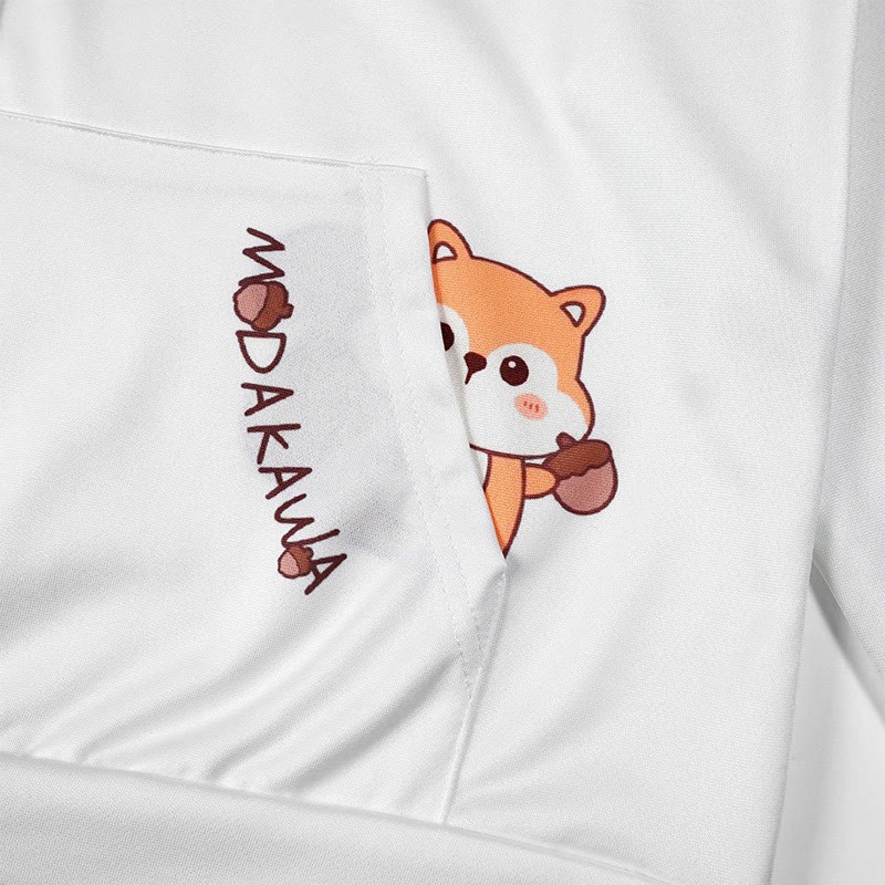 Modakawa Kapuzenpullover mit Farbverlauf und Eichhörnchen-Buchstabenprint - image 5