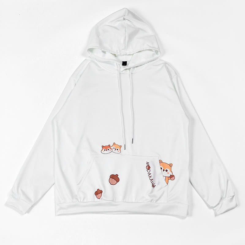 Modakawa Kapuzenpullover mit Farbverlauf und Eichhörnchen-Buchstabenprint - image 1