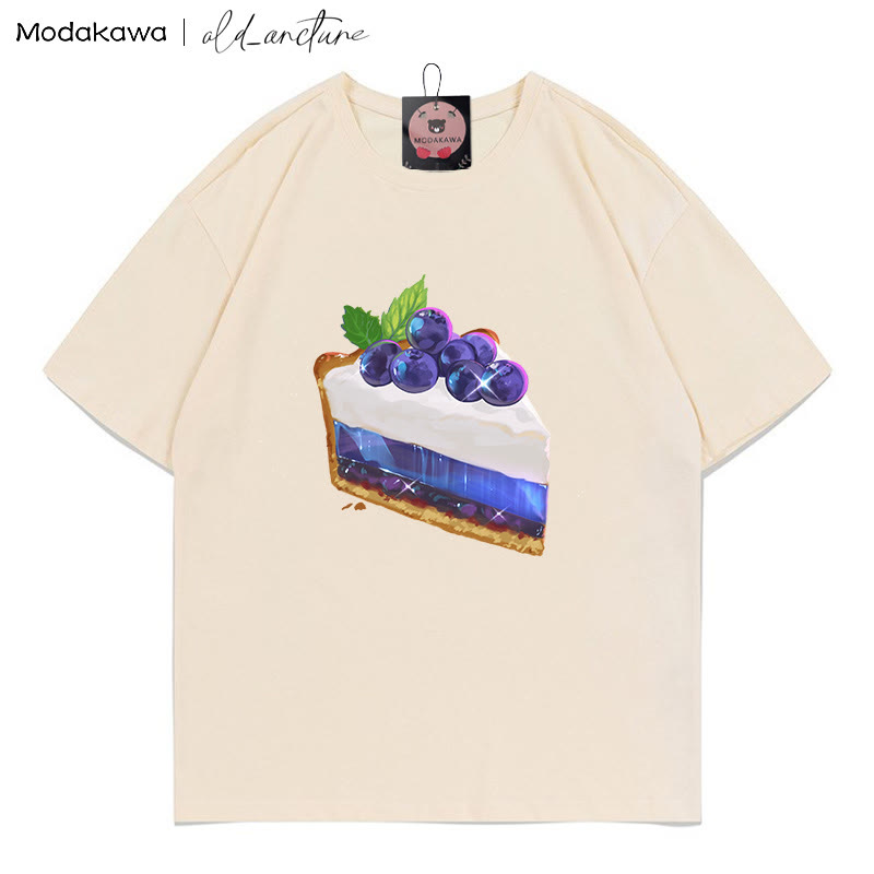 MODAKAWA X old_arcture Blueberry Cake Letter Print T-Shirt - Apricot - 5XL - image 1