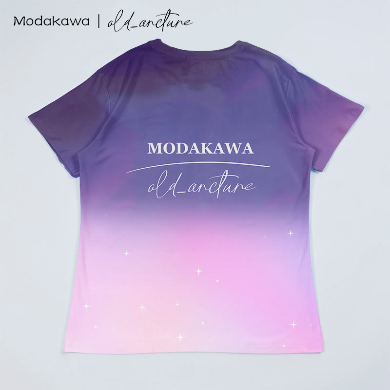 MODAKAWA X old_arcture T-Shirt mit Farbverlauf und Buchstabendruck für Mädchen - image 2