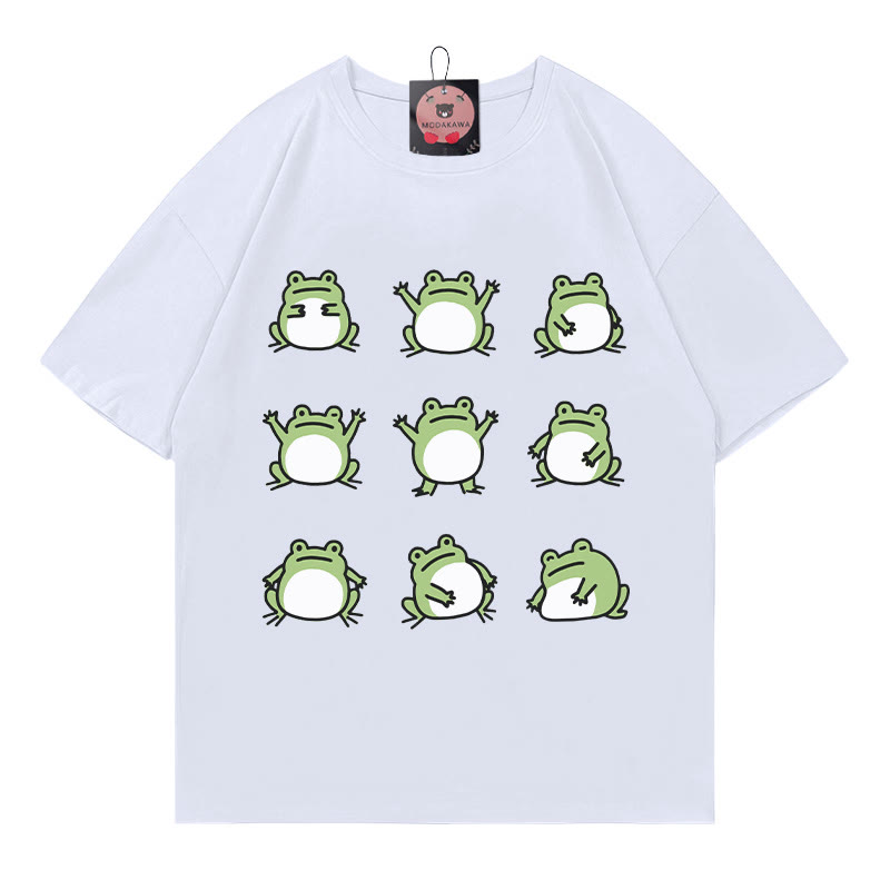 Modakawa T-Shirt mit Froschprint - White - 5XL - image 3