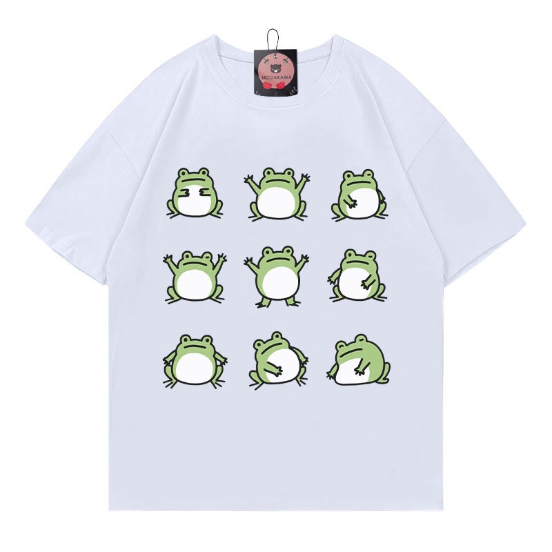 Modakawa T-Shirt mit Froschprint - White - 5XL - image 3