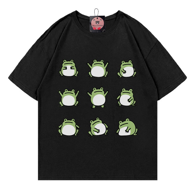 Modakawa T-Shirt mit Froschprint - Black - 5XL - image 1