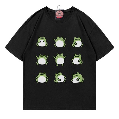 Modakawa T-Shirt mit Froschprint - Black - 5XL - image 1