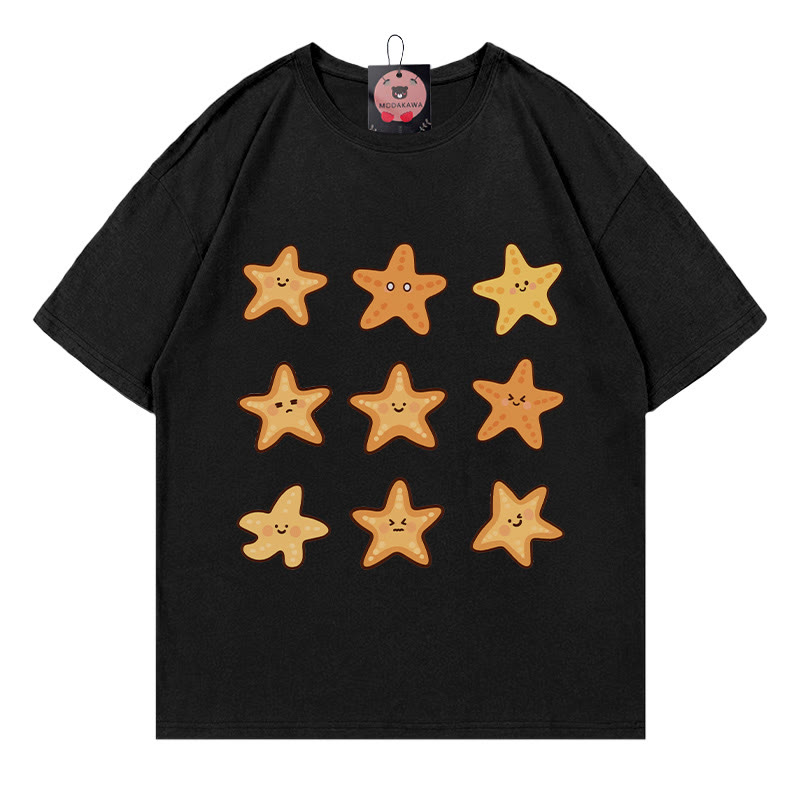 Modakawa T-Shirt mit Seesternmuster - Black - 5XL - image 2