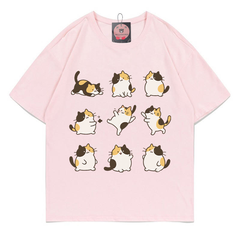 Modakawa T-Shirt mit Katzenmotiv - Pink - 5XL - image 1