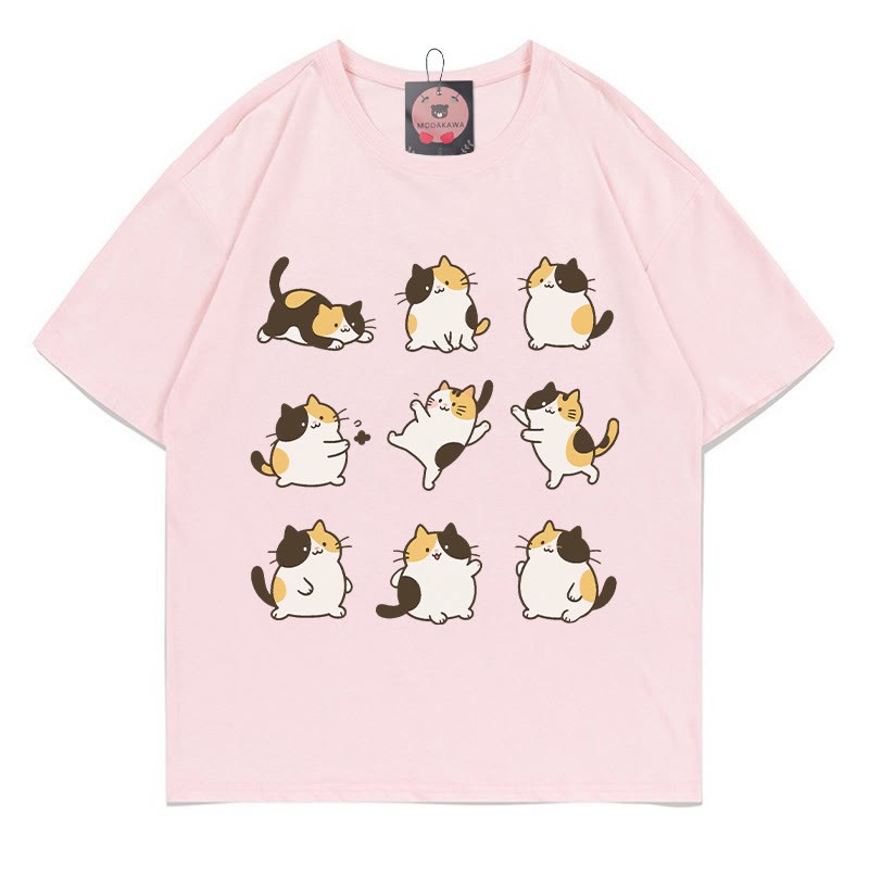Modakawa T-Shirt mit Katzenmotiv - Pink - 5XL - image 1