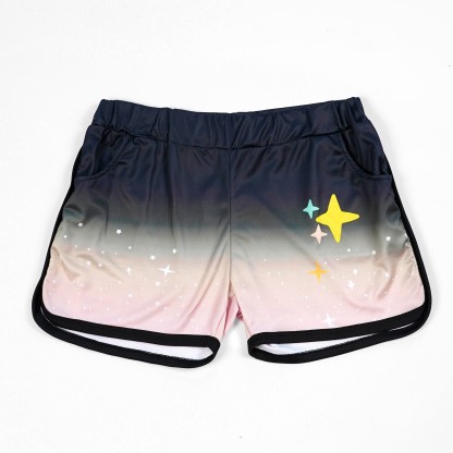 Modakawa Shorts mit Farbverlauf und Sternenmuster - Black&Yellow - 5XL - image 1