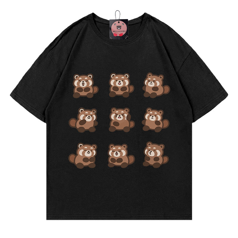 Modakawa T-Shirt mit Rotpanda-Print - Black - 5XL - image 2