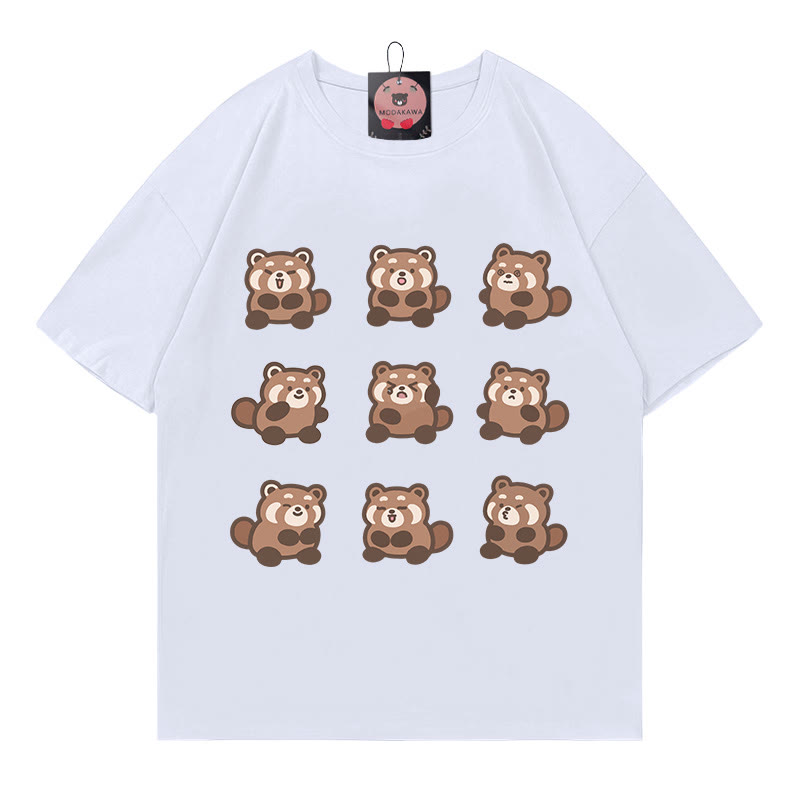 Modakawa T-Shirt mit Rotpanda-Print - White - 5XL - image 1