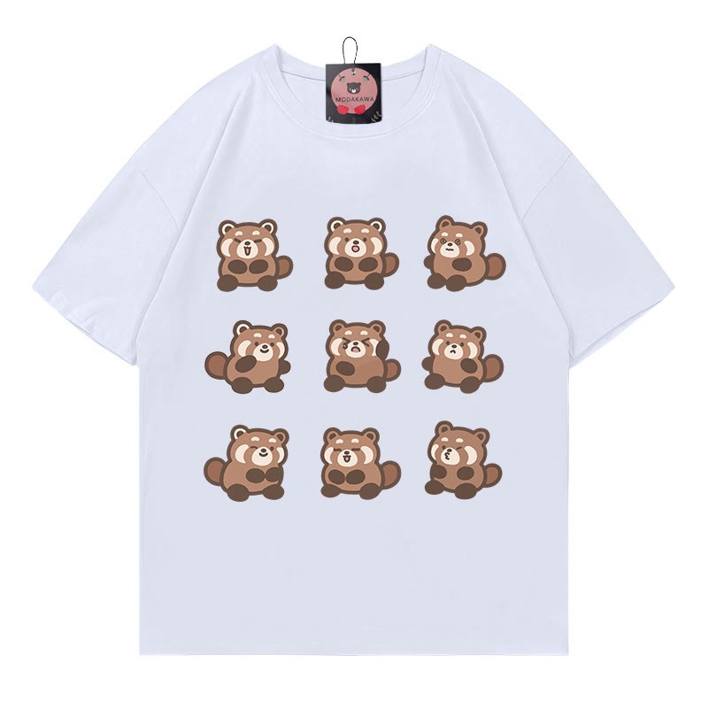 Modakawa T-Shirt mit Rotpanda-Print - White - 5XL - image 1