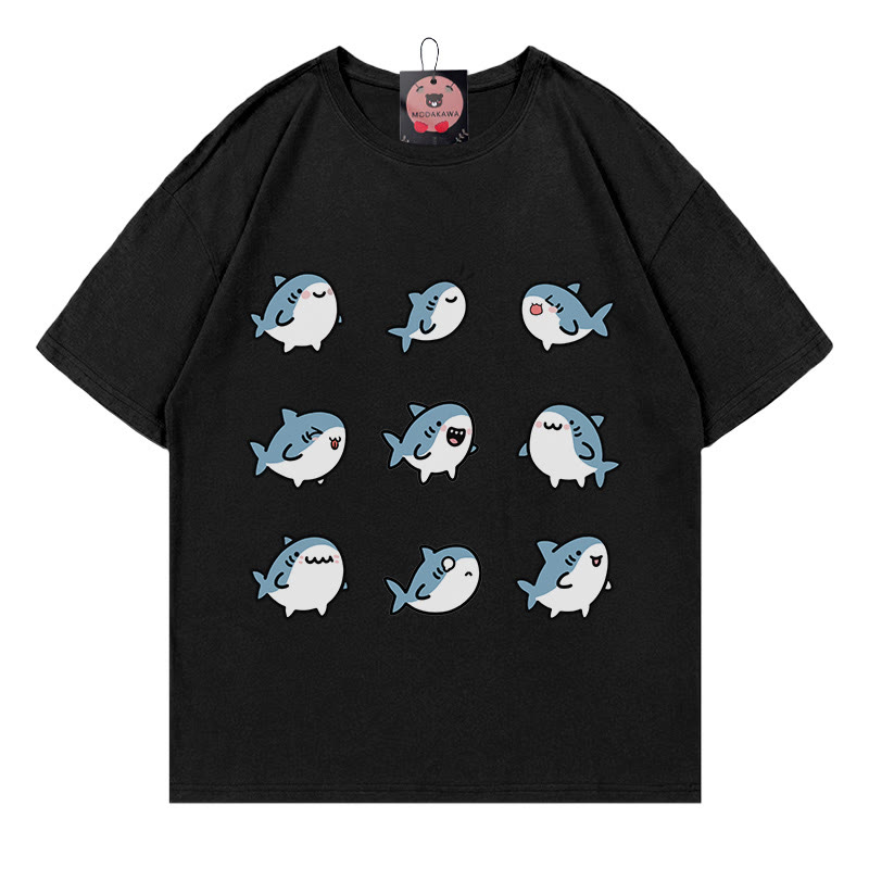 Modakawa T-Shirt mit Hai-Print - Black - 5XL - image 2