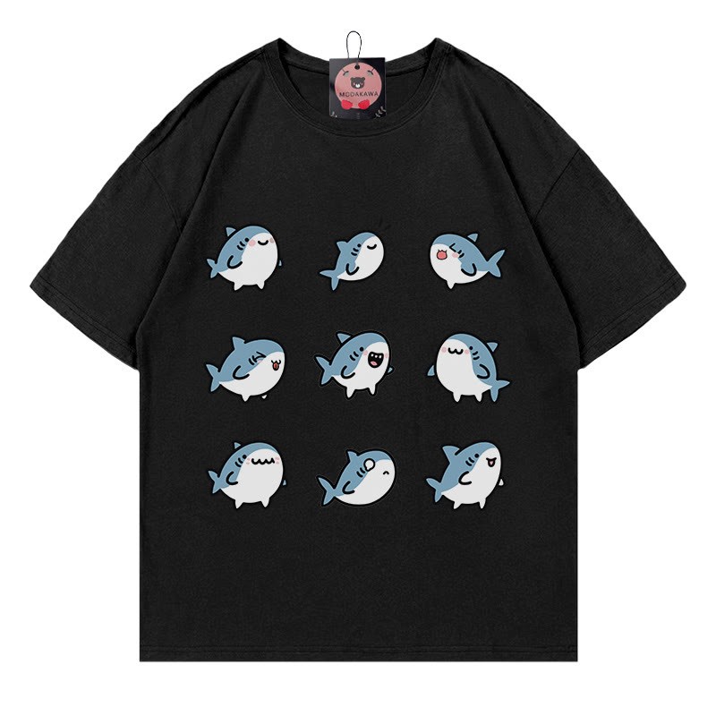 Modakawa T-Shirt mit Hai-Print - Black - 5XL - image 2