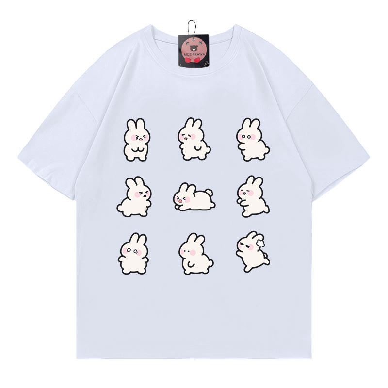 Modakawa T-Shirt mit Hasenprint - White - 5XL - image 5