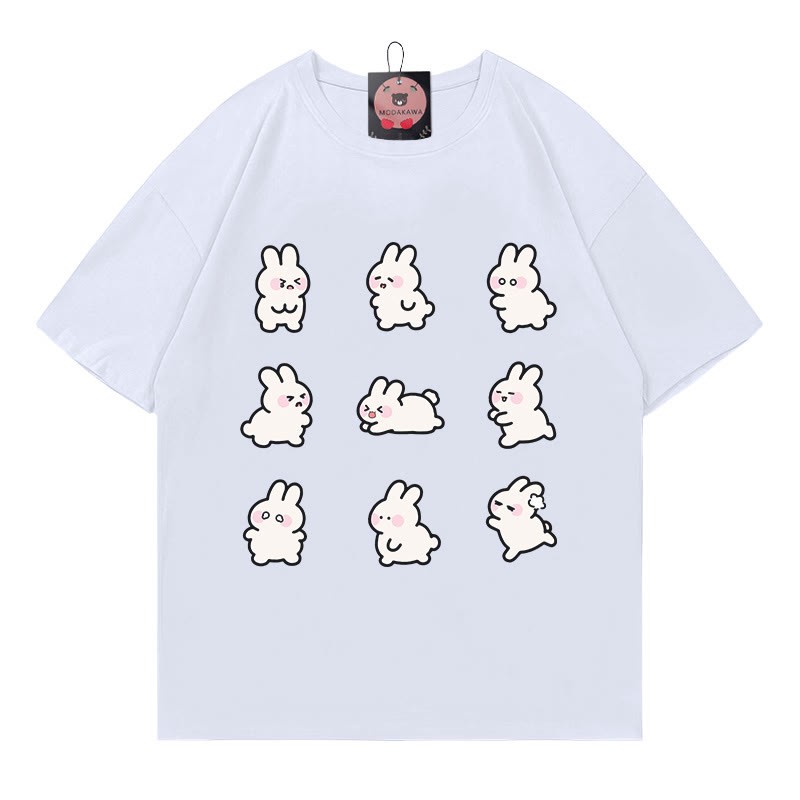 Modakawa T-Shirt mit Hasenprint - White - 5XL - image 5