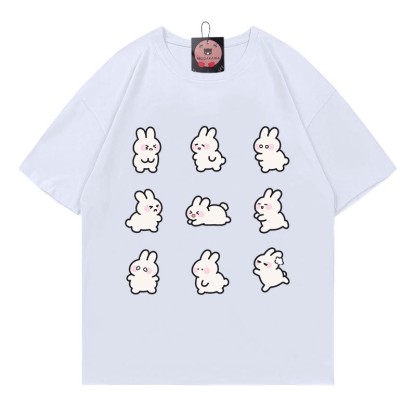Modakawa T-Shirt mit Hasenprint - White - 5XL - image 5
