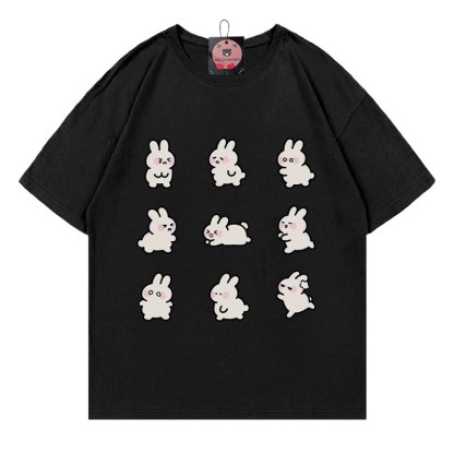 Modakawa T-Shirt mit Hasenprint - Black - 5XL - image 4