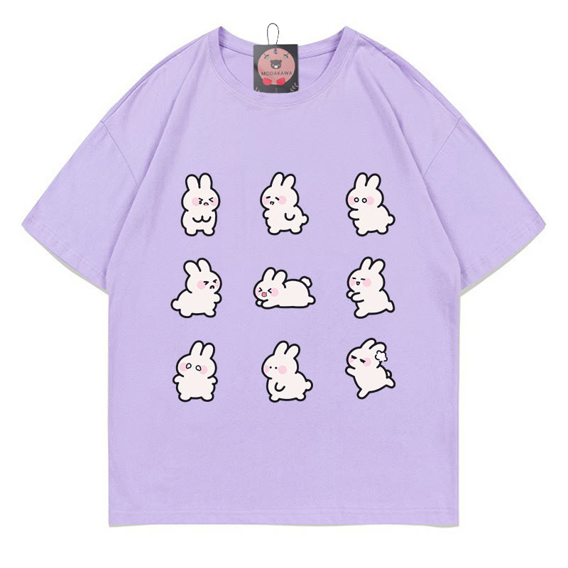 Modakawa T-Shirt mit Hasenprint - Purple - 5XL - image 1