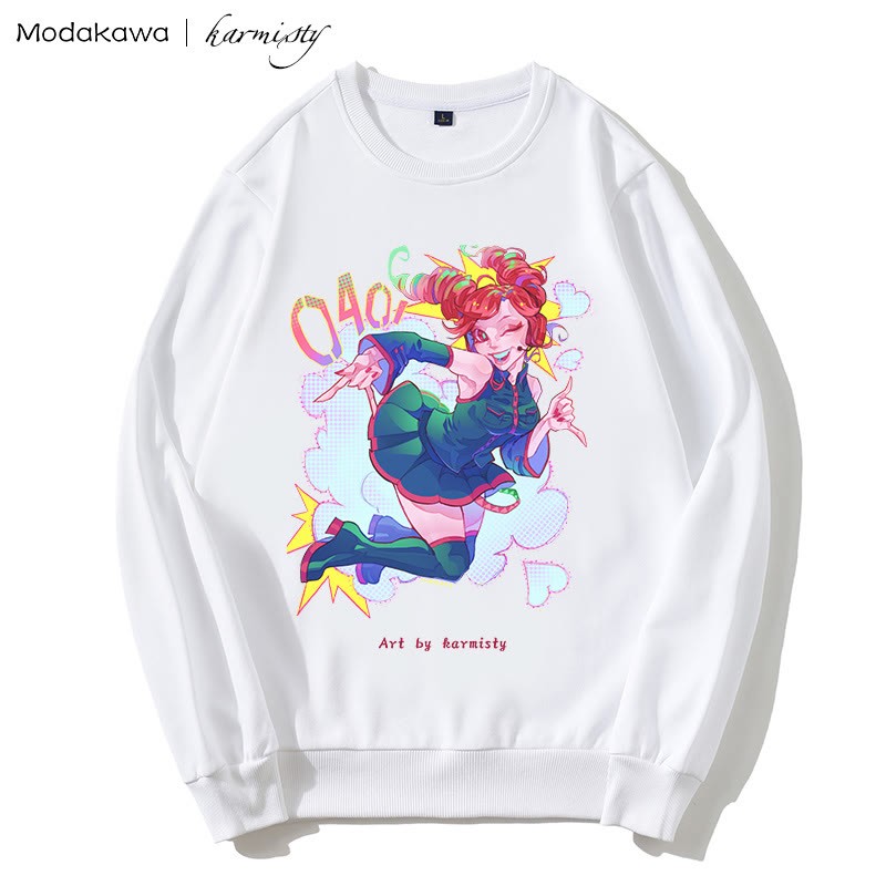 MODAKAWA X karmisty Sweatshirt mit Rundkragen und Dopamine Girl-Print - White - 5XL - image 1