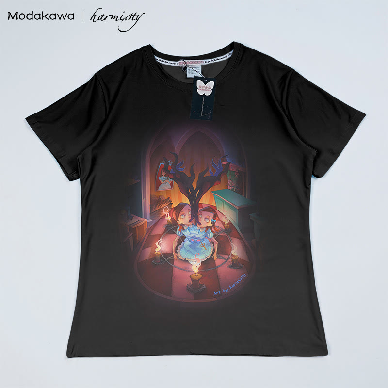MODAKAWA X karmisty Haunted Girl – Modakawa-T-Shirt mit Buchstaben-Print - Black - 5XL - image 1