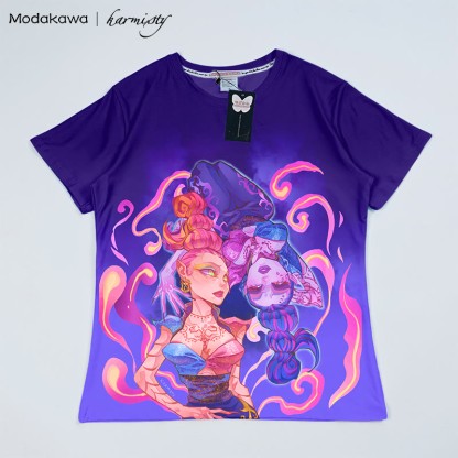 MODAKAWA X karmisty Modakawa-T-Shirt mit Ghost Girl-Buchstabendruck - Blue - 5XL - image 1