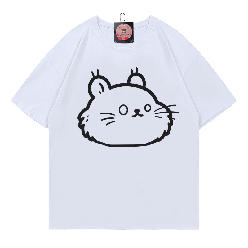 Modakawa T-Shirt mit Eichhörnchenmuster - White - 5XL - image 3