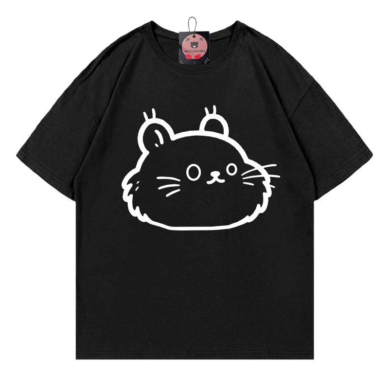 Modakawa T-Shirt mit Eichhörnchenmuster - Black - 5XL - image 4