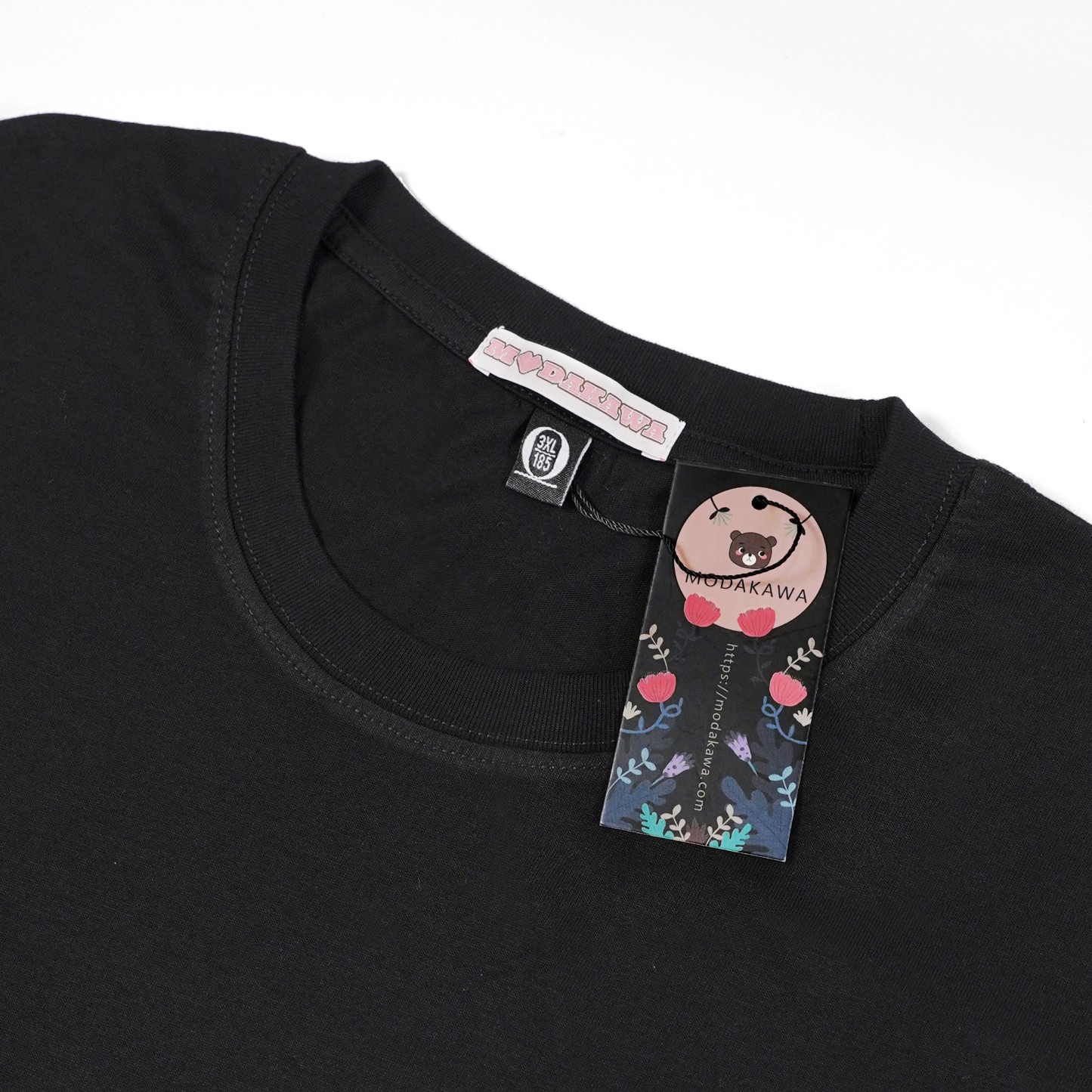 Modakawa T-Shirt mit gotischem Spinnenbuchstaben-Print, 100 % Baumwolle - image 5