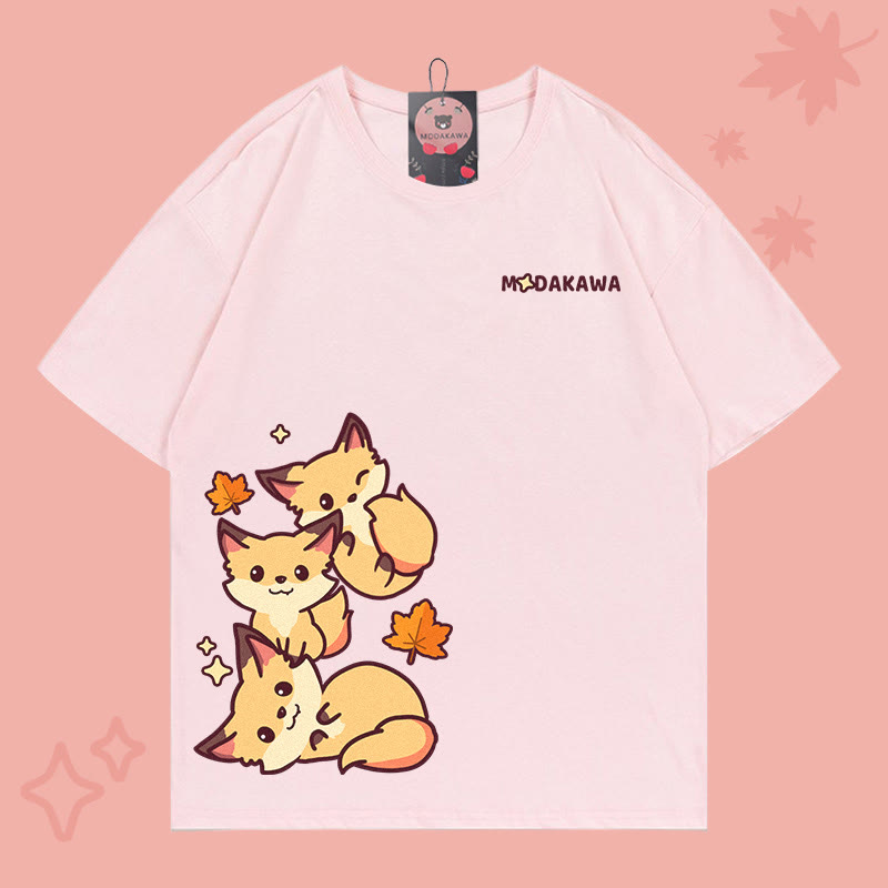 Modakawa T-Shirt mit Fuchs-Print aus 100 % Baumwolle - Pink - 5XL - image 1