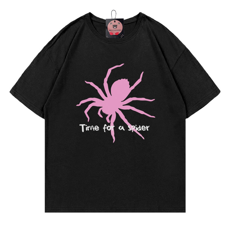 ZEIT FÜR EINE SPINNE Spinnenprint T-Shirt aus 100 % Baumwolle von Modakawa - Black - 5XL - image 1