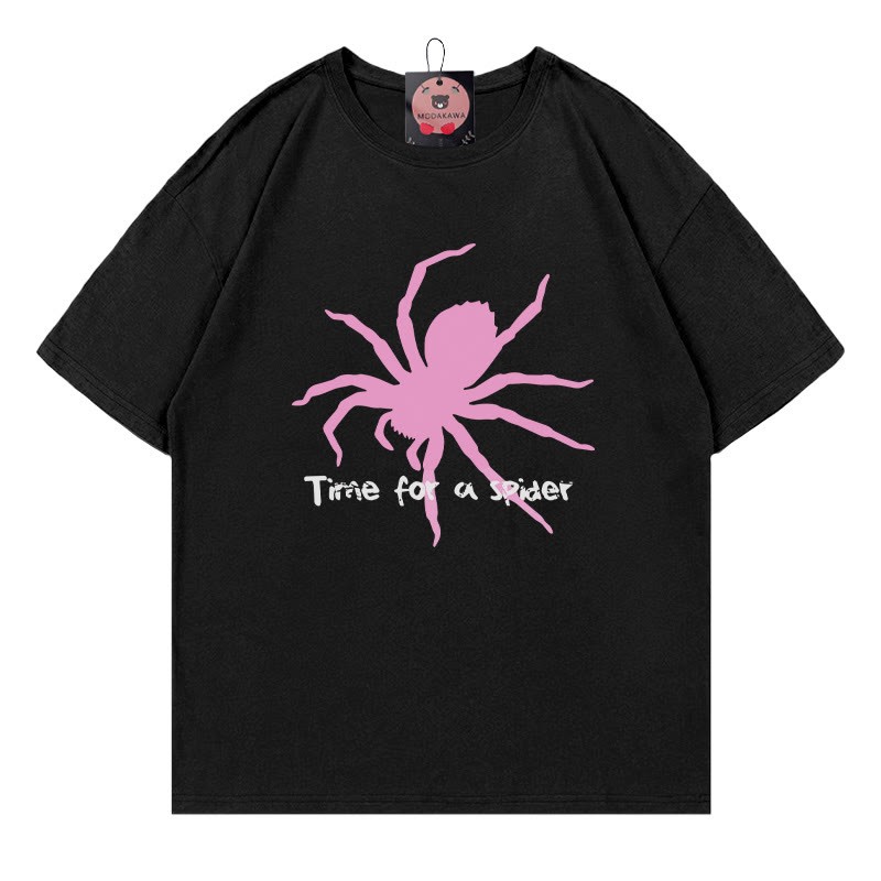 ZEIT FÜR EINE SPINNE Spinnenprint T-Shirt aus 100 % Baumwolle von Modakawa - Black - 5XL - image 1