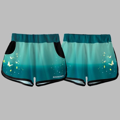 Modakawa Shorts mit Farbverlauf und Schmetterlingsprint - image 3