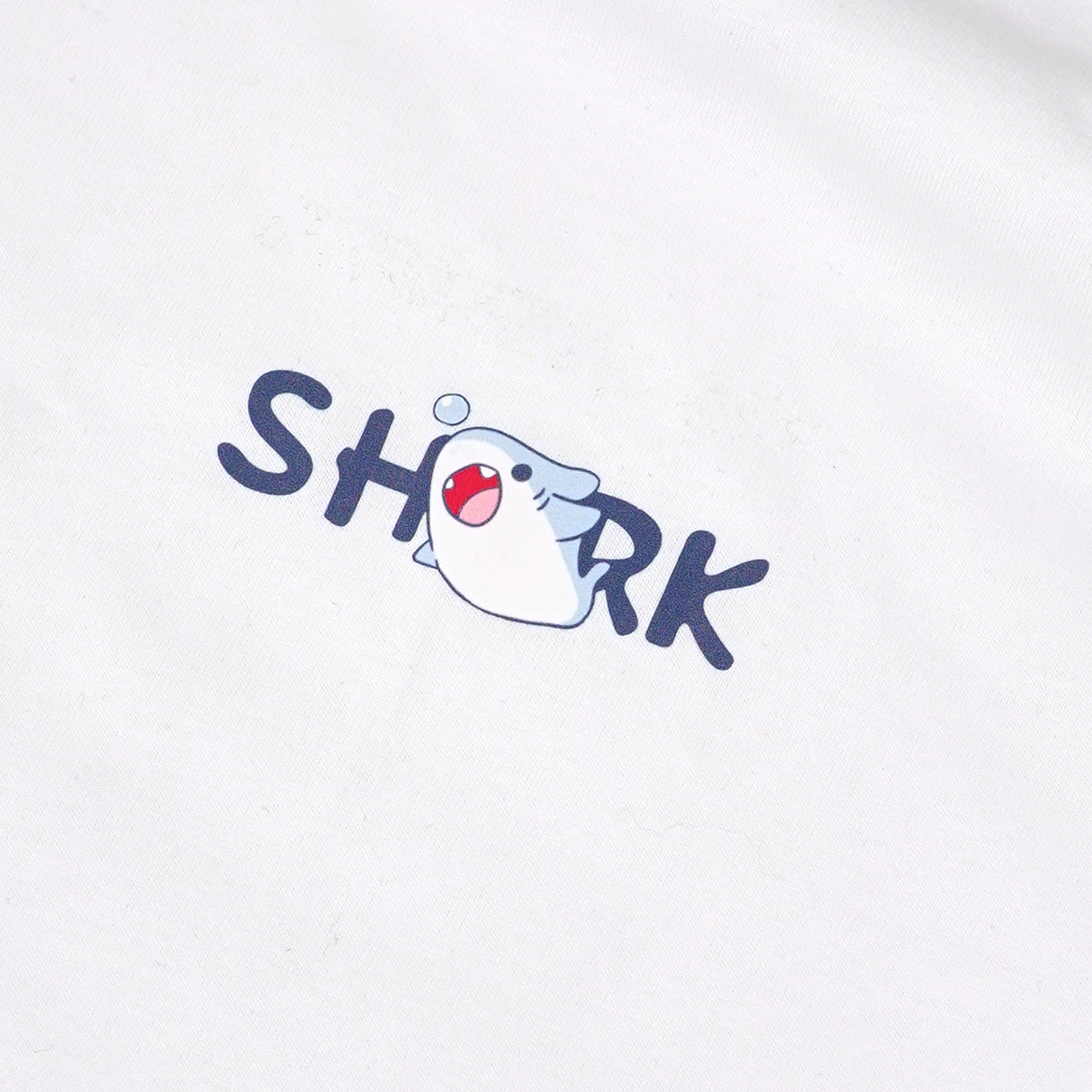 Baumwoll-Hoodie mit Hai-Buchstabenprint und Seitentaschen - image 3