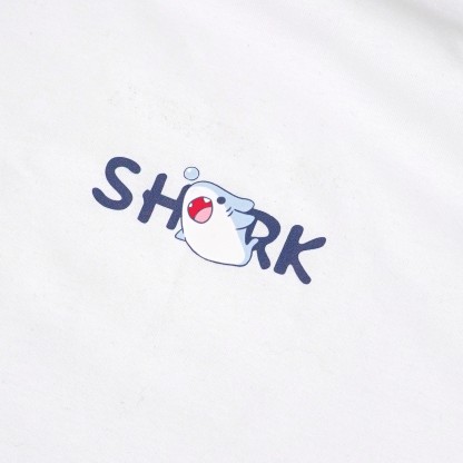 Baumwoll-Hoodie mit Hai-Buchstabenprint und Seitentaschen - image 3