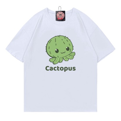 Modakawa T-Shirt mit Kaktus-Oktopus-Print - White - 5XL - image 3