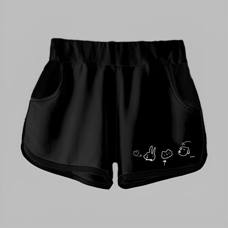 Modakawa Shorts mit Hasenmotiv - Black - 5XL - image 2