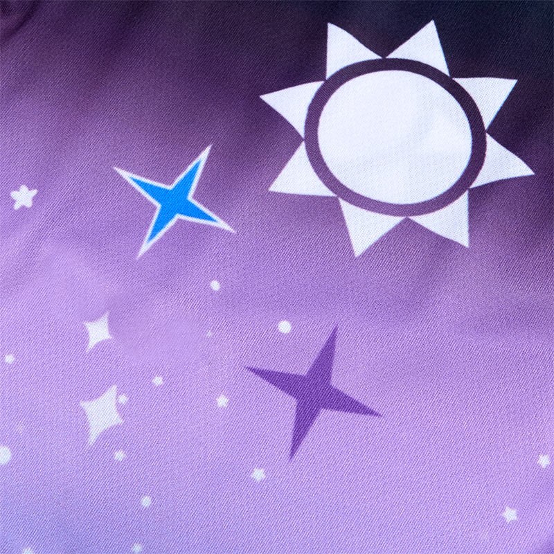 Modakawa Shorts mit Farbverlauf, Sonnenstern- und Buchstabenprint - image 2