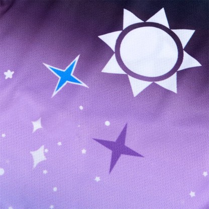 Modakawa Shorts mit Farbverlauf, Sonnenstern- und Buchstabenprint - image 2