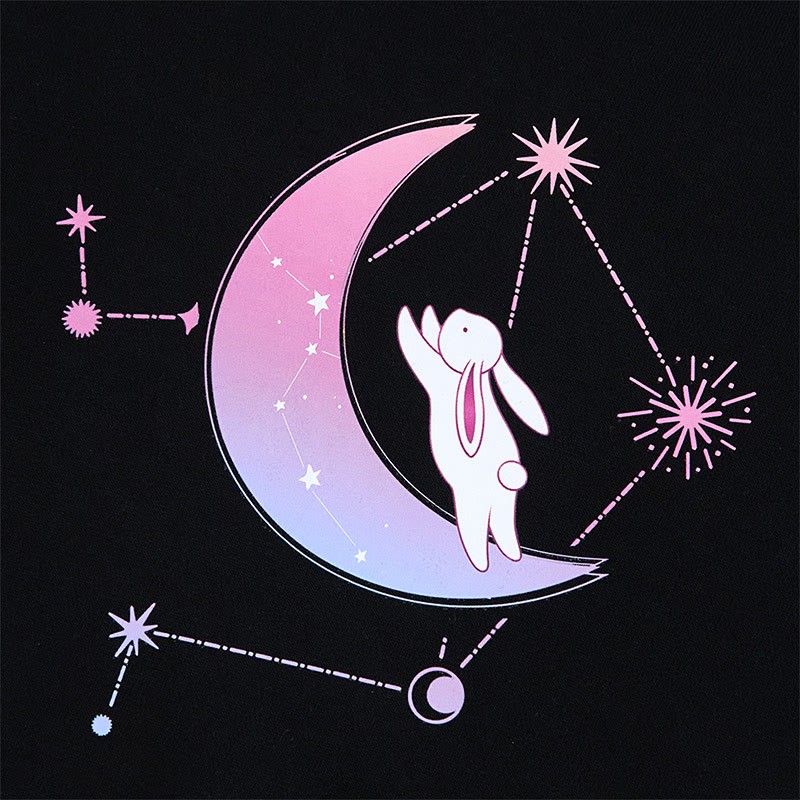 Modakawa Sweatshirt mit Rundhalsausschnitt und Sonnen- und Schmetterlings-Print - image 6