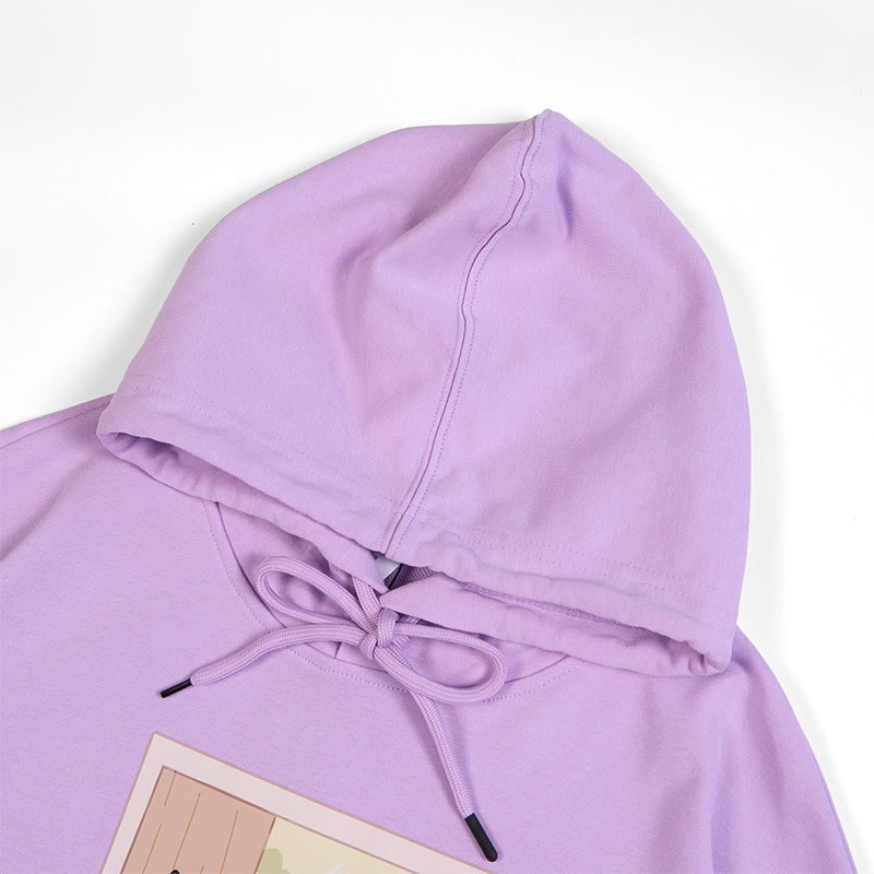 Modakawa Lockerer Kapuzenpullover mit Nickerchen-Tier-Buchstabendruck - image 8