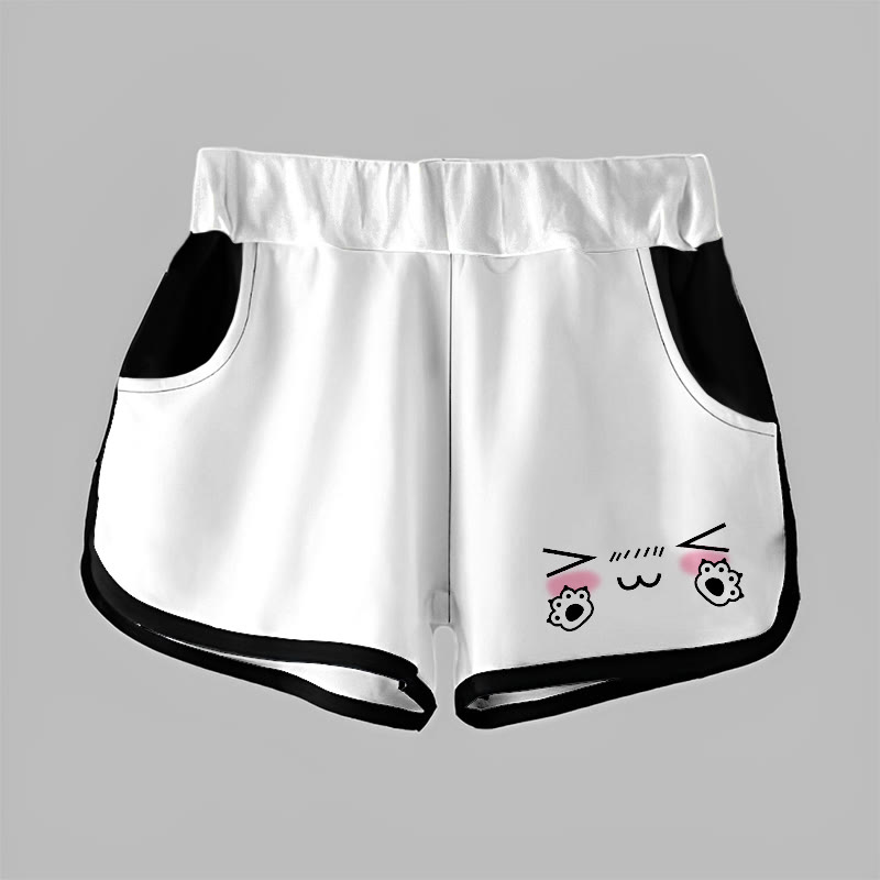 Modakawa Freizeitshorts mit niedlichem Print - White - 5XL - image 1