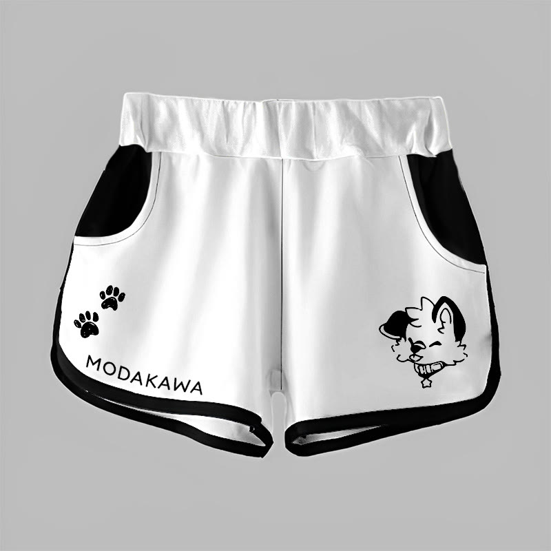 MODAKAWA X popipeko Shorts mit Farbverlauf und Welpenprint - White - 5XL - image 1