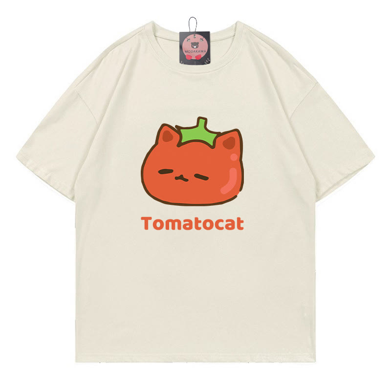 TOMATOCAT Tomatenkatzen-Print Modakawa T-Shirt - Beige - 5XL - image 2