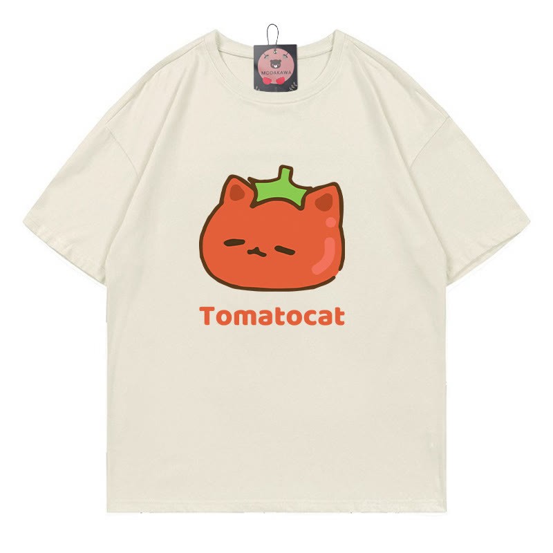 TOMATOCAT Tomatenkatzen-Print Modakawa T-Shirt - Beige - 5XL - image 2