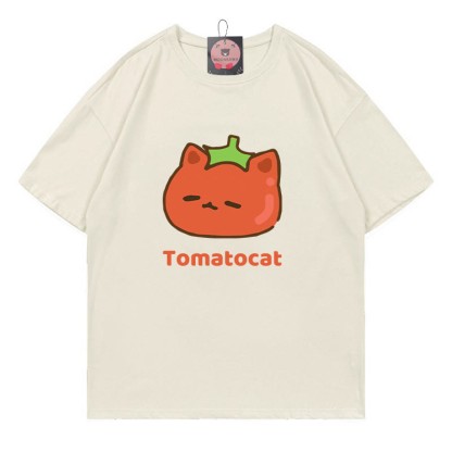 TOMATOCAT Tomatenkatzen-Print Modakawa T-Shirt - Beige - 5XL - image 2