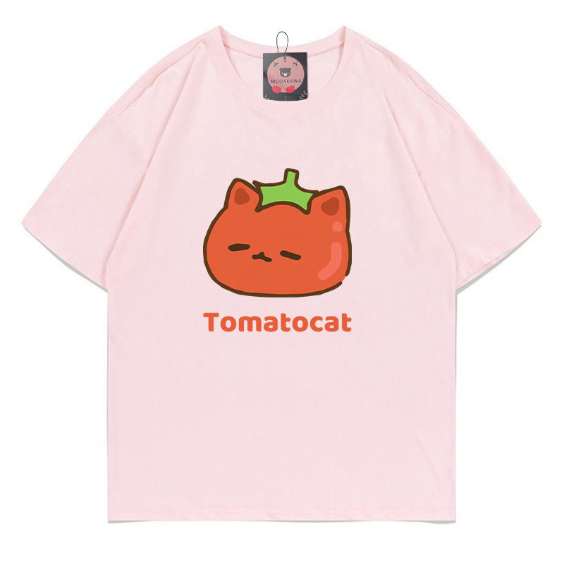 TOMATOCAT Tomatenkatzen-Print Modakawa T-Shirt - Pink - 5XL - image 1