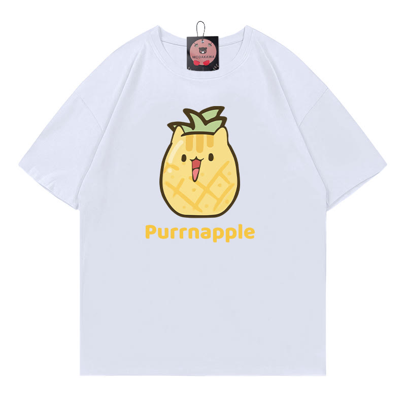 PURRNAPPLE Purr Ananas-Print Modakawa T-Shirt - White - 5XL - image 2