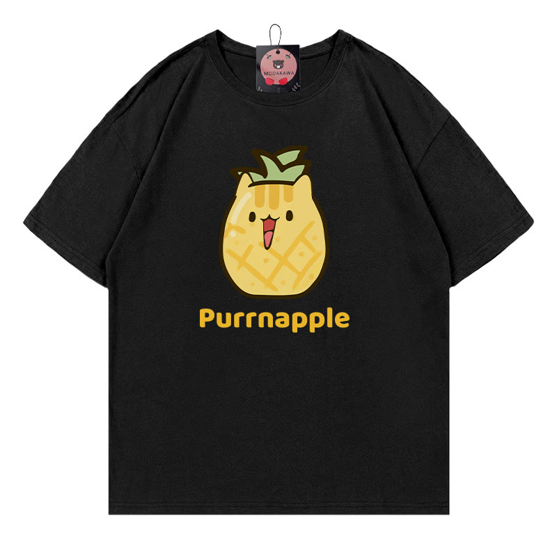 PURRNAPPLE Purr Ananas-Print Modakawa T-Shirt - Black - 5XL - image 1