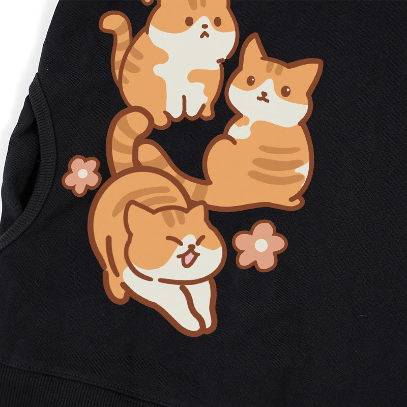 Baumwoll-Hoodie mit Katzenmotiv und Seitentaschen - image 4